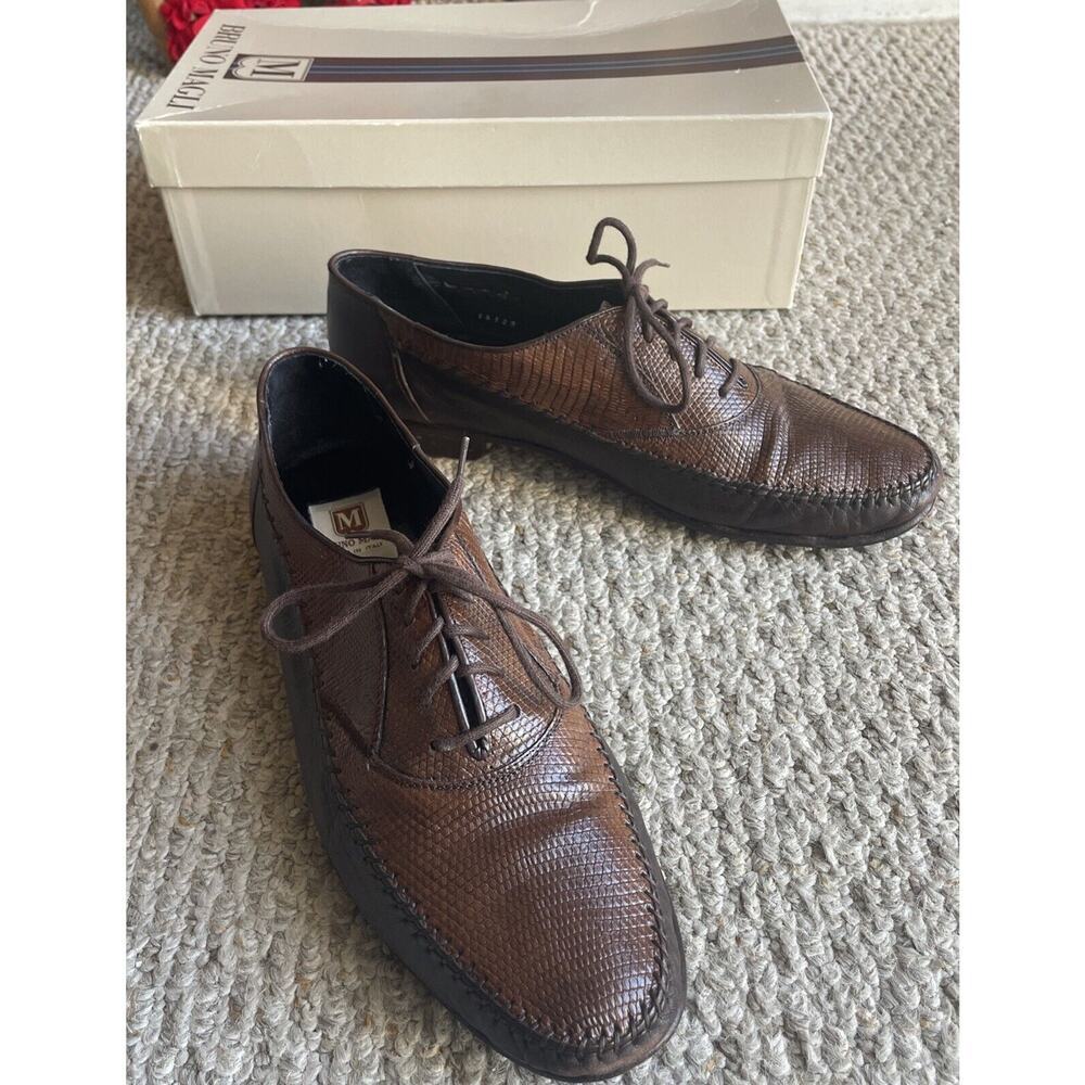 Vintage Bruno Magli Iguana Lizard Skin Jethro Shoes Size 9 M Rare Made In Italy
